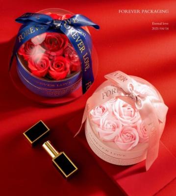 China As caixas de Rose Flower Small Jewelry Packaging dão forma circularmente a Art Paper Ribbon 122*122*130cm à venda
