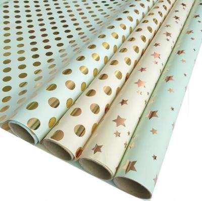 China Bronzing Pattern Gift Wrapping Paper 76x200cm Custom Length Rectangle Shape for sale