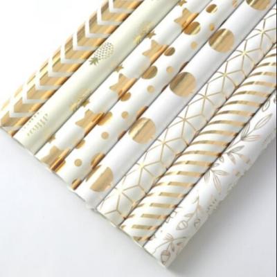 China Eco Friendly Tissue Wrapping Paper Bronzing Pattern 80gsm Art Paper for sale