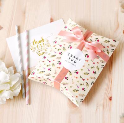 China ODM Paper Food Grade Packaging Folding Pillow Shape Gift Box Small Flower Pattern for sale