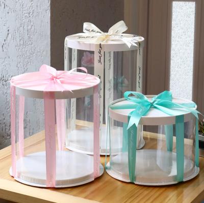 China 10 Inch Eco Friendly Plastic Packaging Round Transparent Food Grade PET Cake Boxes for sale