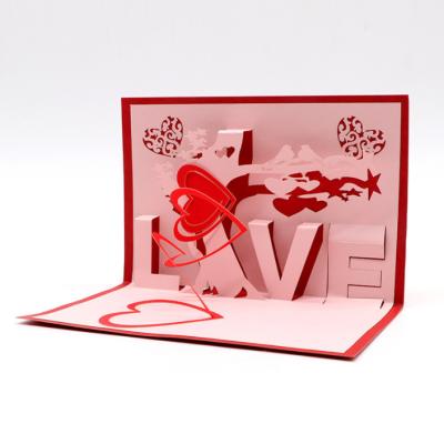 China Custom Love Confession Card  Creative Gift Greeting 3D Birthday Card for sale