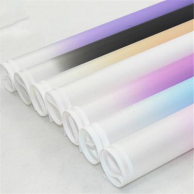 China Waterproof OPP Gift Box Wrapping Paper Gradient Matting Flower Packaging Material 58*58cm for sale