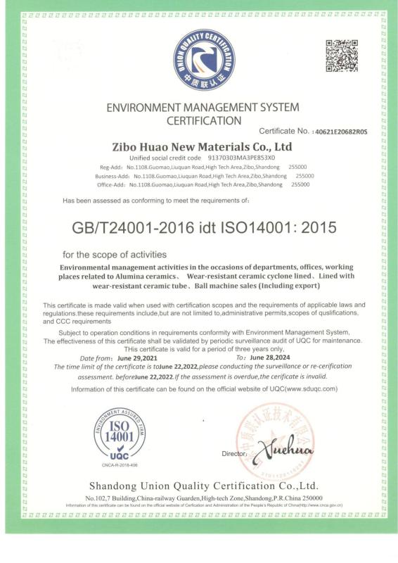 GB/T24001-2016 idt ISO14001:2015 - Zibo Huao New Materials Co., Ltd.