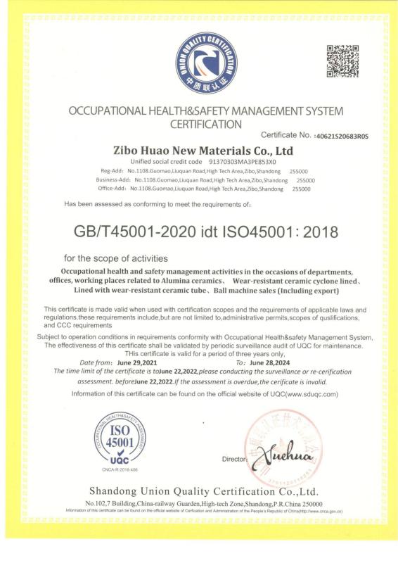 GB/T45001-2020 idt ISO45001:2018 - Zibo Huao New Materials Co., Ltd.