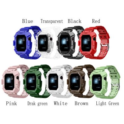 China Transparent Frosted Integrated Watch Strap For IWatch 7 / 6 / 5 for sale