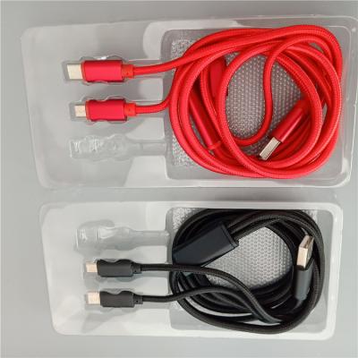 China 1.2M USB 3 In 1 Fast Charging Cable Knitted For Phone Charger for sale