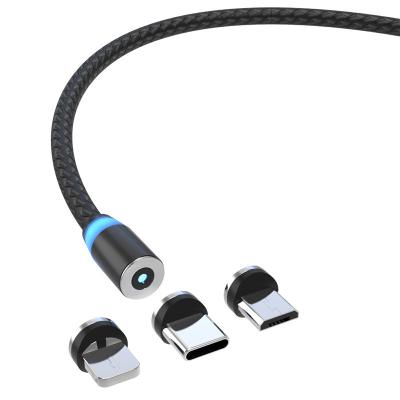 China Tipo modificado para requisitos particulares C 3 en 1 cable magnético 2.4A LED del USB para el teléfono móvil en venta