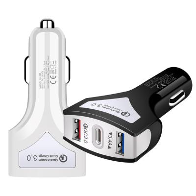 China QC3.0 Type C 3 Port USB Car Charger 20W Plug In For Mobile Phone for sale