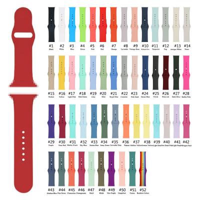 China 38MM 40MM 42MM 44MM Sport Silicone Watch Strap Belt For Apple IWatch 6 for sale