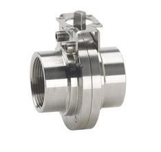 China Stainless Steel Butterfly Valve with threaded Butt Welded DIN 11851 Ends CLAMP for sale