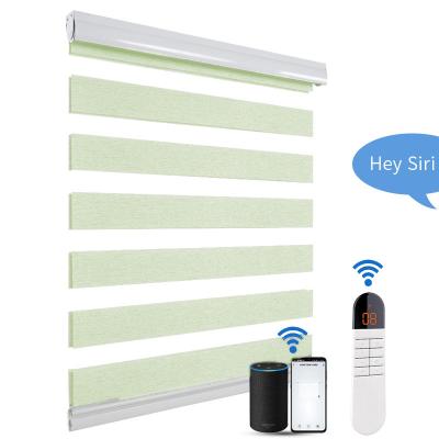 China Chain control Window Motorized Zebra Blinds Automatic  Electric Zebra Blinds for sale