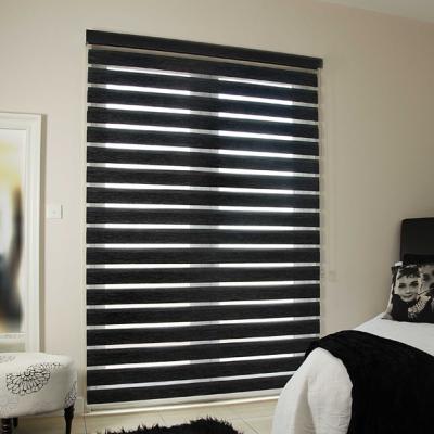 China Black Day And Night Blackout Window Blinds Double Zebra Roller Blinds for sale
