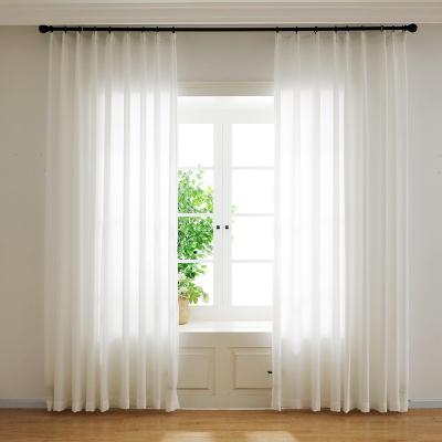 China Pure Color Plain Color Window Sheer Gauze White Curtains Modern for sale