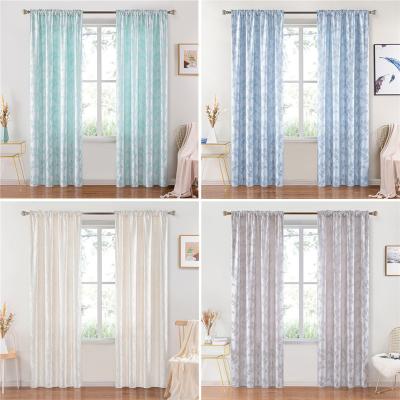 China Blackout Curtains Leaf Curtains Finished Heat Insulation Sunscreen Living Room Bedroom Curtain Fabric for sale