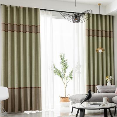 China Ready Stock All Our Website Factory Wholesale Cheap Price Embossed Blackout Stripe Curtain for sale