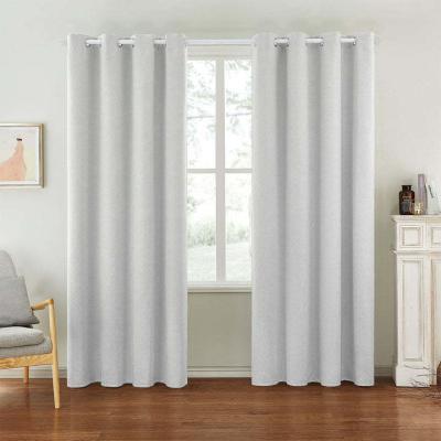 China Elegant House White Wholesale Sheer Office Ready-made Window  American Modern Bedroom Cotton Linen Eyelet Curtains for sale