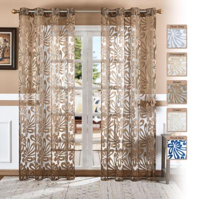 China Hot selling Wholesale Cheap Woven Yarn Flower Jacquard polyester Home Decoration Curtain Living Room à venda
