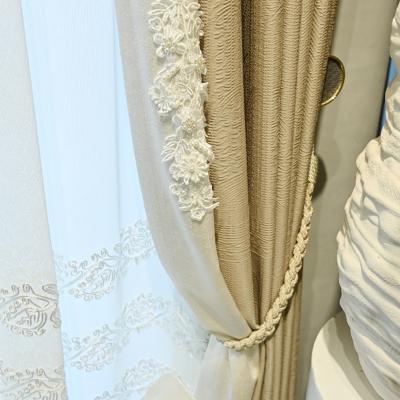 中国 Good sale French palace luxury modern Baroque heavy industry jacquard lace lace patchwork curtains 販売のため