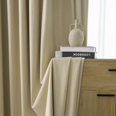 China Good sale 100% full shading new bamboo fiber formaldehyde-free curtain sunscreen insulation modern simple solid color curtain for sale