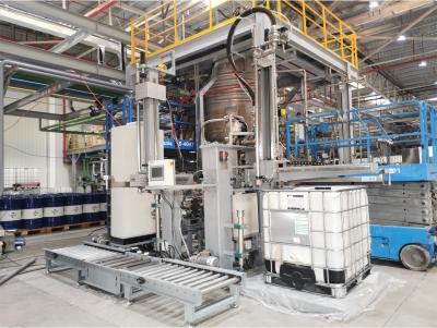 China Automatic IBC Decanting System 6-10 M3/H Unloading Speed for sale