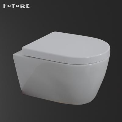 China Antibacterial  European Water Closet Ceramic Wall Hung Toilet P Trap for sale