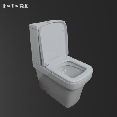 China Strong Load Bearing Square Shaped Toilets Small Close Coupled Toilet P Trap for sale