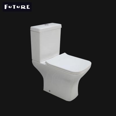 China Automatic  775mm High Short Projection Close Coupled Wc Square Shaped Toilets for sale
