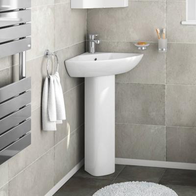 China American Standard Bathroom Ceramic Corner Wash Basin White for sale