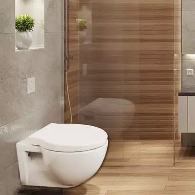 中国 Rimless Wall Hung Toilet With Cistern Concealed Scratch resistant 販売のため
