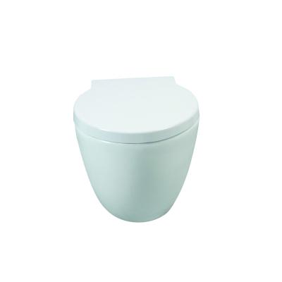中国 Round Polished Ceramic Elongated Seat Wall Hung Wc For Bathroom 販売のため