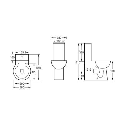 Китай Back to Wall Short Projection Round Toilet with 4.5L/3L Water Consumption продается