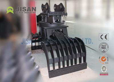 China Hydraulic Stone Square Rotating Demolition Grapple , Excavator Sorting Grab for sale