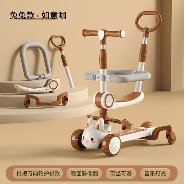 Quality Adjustable Height Kids 3 Wheel Scooter With One Button Folding for sale