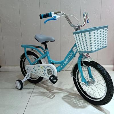 China Hoog koolstofstaal frame 14 inch kids fiets met gladde randen blauwe kleur Te koop