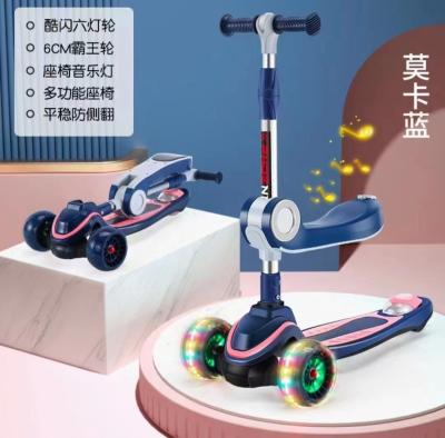 China Anti Rollover Foldable Light Up Scooter 3 Wheel Kick Scooter Fashionable for sale