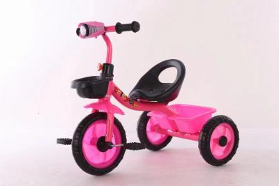 China Cute color rosa niños triciclo con luz en el manillar en venta