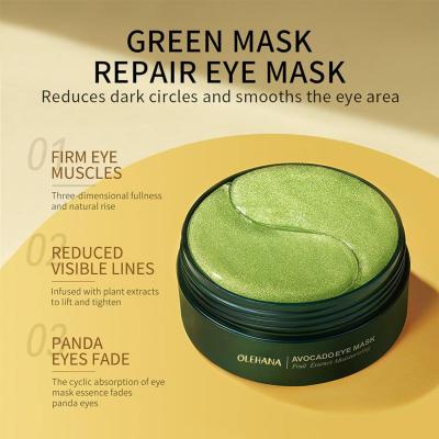 China OEM Anti Aging Skincare Avocado Rapid Visibly Remove Eye Bag Puffy Eyes Dark Circles Eye Mask For Man And Women for sale