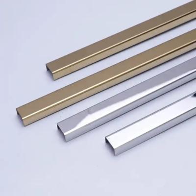 China Polished Stainless Steel Tile Trim Profile Decoration U Shaped 0.28mm 0.25mm for sale