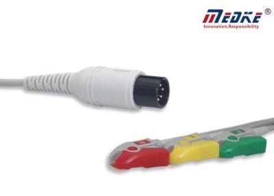 China 3 Leadwires IEC Pinch Undetachable Comen ECG Patient Cable for sale