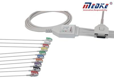 China Distal DB15pin TPU Shielded Fukuda Me KP-500 EKG Cable for sale