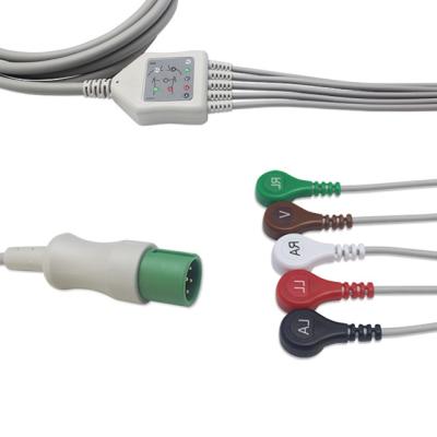 China Contec AHA 7 Pin 3.4 Meter ECG Patient Cable With 5 Lead Wires for sale