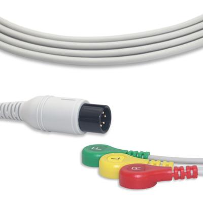China Um IEC de 3 ligações fixou o conector reto compatível do cabo paciente instantâneo de ECG à venda