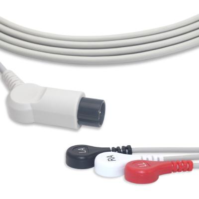China 3 la ventaja AHA fijó el conector compatible del ángulo del cable de la ventaja de la broche ECG en venta