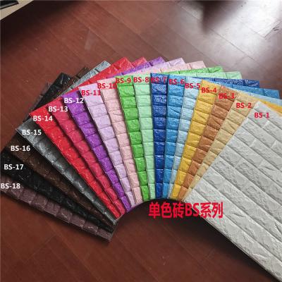 China colors 70cm*77cm*8mm 3d foam wallpaper single brick pattern , xpe/ pe foam material for sale