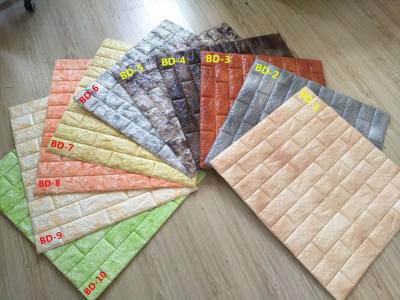 China Double colors 3d foam wallpaper brick pattern for sale