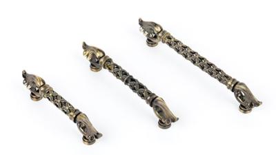 China High End Hardware Pull Handles Floral Openwork Pattern 24K Gold Plated for sale