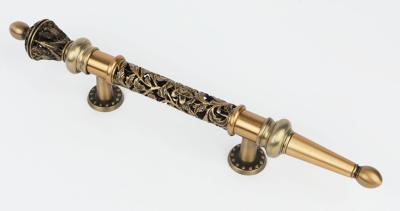 China Vintage Floral Hardware Pull Handles Openwork Pattern 24K Gold Plated for sale