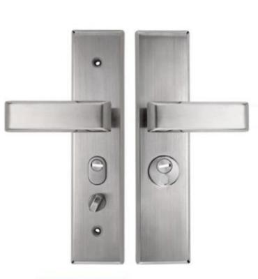 China Interior Safe Door Locks Handle Set Polished Stainless Steel Screw Mounted for sale