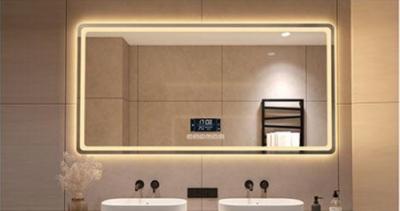 China Alta durabilidad maquillaje espejos luz espejo táctil para el baño decoración irregular en venta